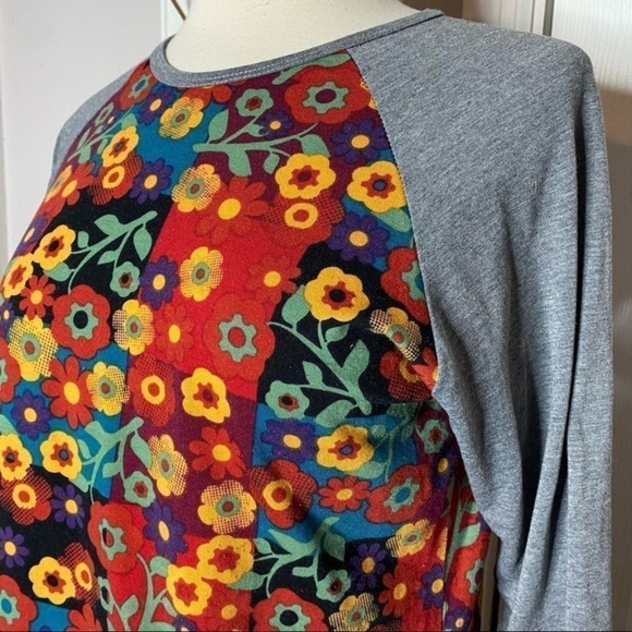 LuLaRoe Randy Top with Floral Front Panel - Picture 3 of 5